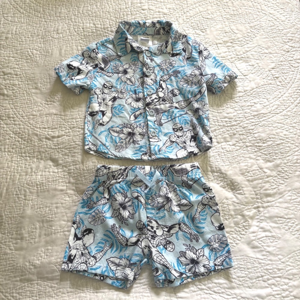 Marvel Spider-Man & Bluey Toddler Boy 2-Piece Summer Outfit Sets Bundle 2T - Picture 2 of 10